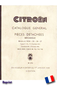 Citroën TA Katalogus onderdeelen No 370 7, 11L, 11, T23, T45